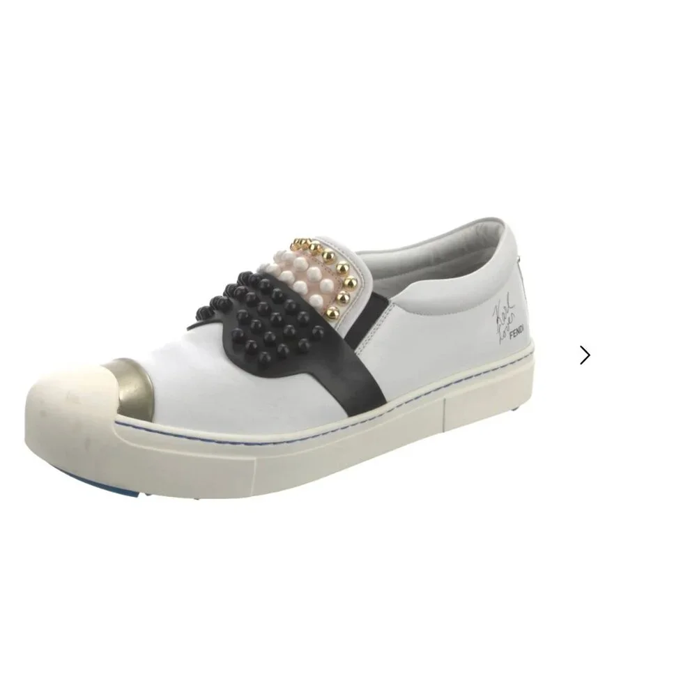 Fendi sneakers, EU 41 / US 11, Karl Lagerfeld Karlito studded low top sneakers! - Picture 3 of 7